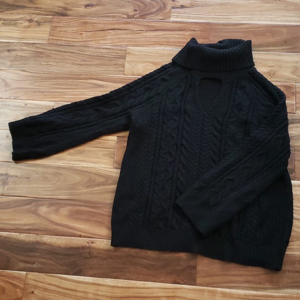 Lane Bryant, Black open knit sweater.